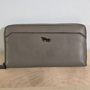 Mathew + Julian - Leather Wallet Continental Zip Around - Gray